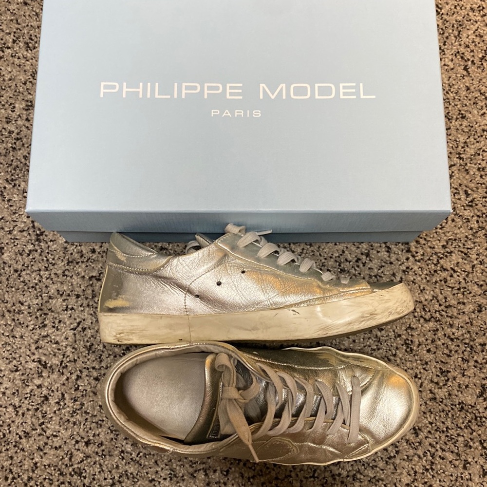 PHILIP MODEL PARIS distressed leather sneaker 39